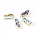 Crystal Stone in Metal Sew-On Setting - Baguette 10x3MM MAXIMA CRYSTAL AB-GOLD