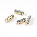 Crystal Stone in Metal Sew-On Setting - Baguette 10x3MM MAXIMA CRYSTAL-GOLD
