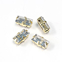 Crystal Stone in Metal Sew-On Setting - Baguette 10x5MM MAXIMA CRYSTAL-GOLD