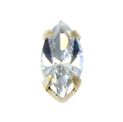 Crystal Stone in Metal Cup Setting - Navette 10x5MM MAXIMA CRYSTAL-RAW BRASS