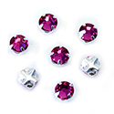 Crystal Stone in Metal Sew-On Setting - Rose Montee SS16 FUCHSIA-SILVER MAXIMA