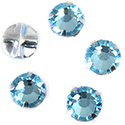 Crystal Stone in Metal Sew-On Setting - Rose Montee SS30 AQUA BOHEMICA-SILVER MAXIMA