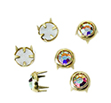 Preciosa Crystal Metal 4 Prong Rivet MC Chaton 20SS CRYSTAL AB-GOLD