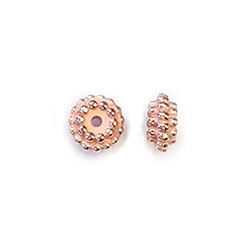 Metalized Plastic Bead - Ribbed Fancy Spacer 08MM COPPER