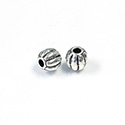 Metalized Plastic Bead - Melon Round 10MM ANT SILVER