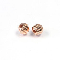 Metalized Plastic Bead - Melon Round 10MM COPPER