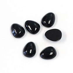 Gemstone Cabochon - Pear Antique 10x8MM BLACK ONYX