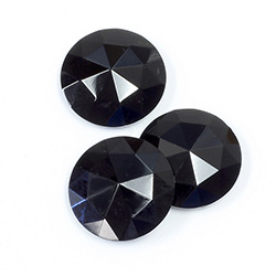 Gemstone Flat Back Stone with Faceted Top Rauten Rose - Round 18MM BLACK ONYX