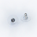 Brass Bullet Clutch 5x7mm with Clear Comfort Pad (approx. 12mm) - Nickel free IMITATION RHODIUM.