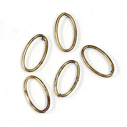 Brass Open Jump Rings - Oval - 16.85x9.25mm, w 17 Gauge (1.15mm) round wire.