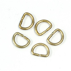 Brass Open Jump Rings - D Rings - 13.75mm x 10.40mm, w 13 Gauge (1.8mm) round wire.