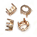 Brass Sew-On Setting - Open Back - Oval 10x8mm - RAW BRASS