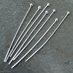 Brass Ball Headpin 38.1mm x 0.81mm, (1.5 INCH), NIckel Free, Silver Plated