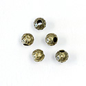 Brass Bead - Lead Safe Diamond Engraved Round 05MM RAW BRASS with 2mm Hole