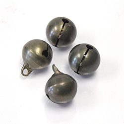 Brass Jingle Bell Charm with Loop Round 14mm Raw
