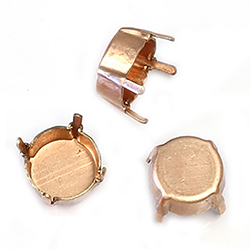Brass Prong Setting - Closed Back - Round ss47/48 (11mm) - RAW BRASS High Wall (4.8mm) with Deeper Fit