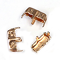 Brass Prong Setting - Closed Back - Baguette - 07x3mm - RAW BRASS (larger size range)