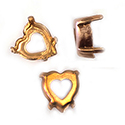 Brass Prong Setting - Open Back - Heart - 08.8x8mm - RAW BRASS