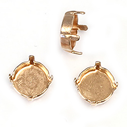 Brass Prong Setting - Closed Back - Round 08mm - (ss37)) RAW BRASS