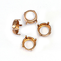 Brass Prong Setting - Open Back - Round 10mm -  RAW BRASS