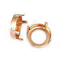 Brass Prong Setting - Open Back - Round 25mm -  RAW BRASS