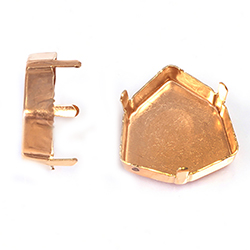 Brass Prong Setting - Closed Back - Trilliant 24mm - RAW BRASS
