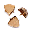 Brass Prong Setting - Closed Back - Kaleidoscope Triangle 14x14.3mm - RAW BRASS