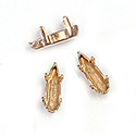 Brass Prong Setting - Closed Back - Drop - Raindrop 11x03mm - RAW BRASS