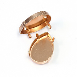 Brass Prong Setting - Closed Back - Pear - Drop - Fancy 30x20mm - RAW BRASS