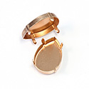 Brass Prong Setting - Closed Back - Pear - Drop - Fancy 30x20mm - RAW BRASS