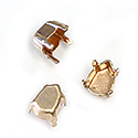 Brass Prong Setting - Closed Back - Pear - Drop - Fancy 06x4mm - RAW BRASS