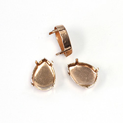 Brass Prong Setting - Closed Back - Pear - Drop - Fancy 18x13mm - RAW BRASS Older Version