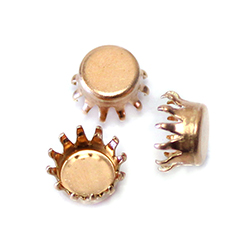 Brass French Prong Setting - Closed Back - Round  ss39/ss40 - RAW BRASS