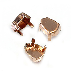 Brass Prong Setting - Closed Back - Pear - Drop - Fancy 08x6mm - RAW BRASS