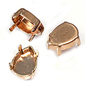 Brass Prong Setting - Closed Back - Pear - Drop - Fancy 10x7mm - RAW BRASS