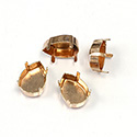 Brass Prong Setting - Closed Back - Pear - Drop - Fancy 18x13mm - RAW BRASS