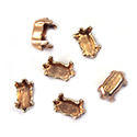 Brass Prong Setting - Closed Back - Navette 05x2.5mm - RAW BRASS