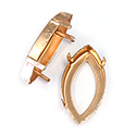 Brass Prong Setting - Open Back - Navette 32x17mm - RAW BRASS