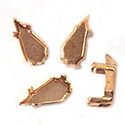 Brass Prong Setting - Closed Back - Kite 10x5mm - RAW BRASS