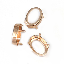 Brass Prong Setting - Open Back - Oval 18x13mm - RAW BRASS