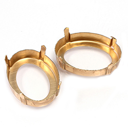 Brass Prong Setting - Open Back - Oval 40x30mm - RAW BRASS 4120