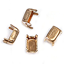 Brass Prong Setting - Closed Back - Octagon 06x4mm - RAW BRASS