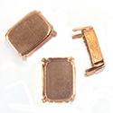 Brass Prong Setting - Closed Back - Octagon 20x15mm - RAW BRASS