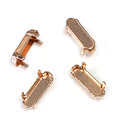 Brass Prong Setting - Closed Back - Long Oval 15x5mm - RAW BRASS