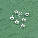 Metal tiffany mount settings 4 prongs - for 20ss flat back rhinestone chaton roses. Silver Finish