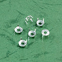 Metal tiffany mount settings 4 prongs - for 30ss flat back rhinestone chaton roses. Silver Finish