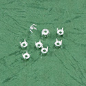 Metal tiffany mount settings 4 prongs - for 16ss flat back rhinestone chaton roses. Silver Finish