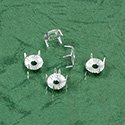 Metal tiffany mount settings 4 prongs - for 34ss flat back rhinestone chaton roses. Silver Finish