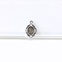 1928 Casting Metal Setting with approx 08x6MM Recess, closed back with 3 Loops Oval ANTIQUE SILVER