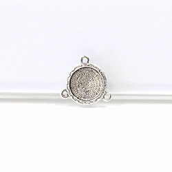 1928 Casting Metal Setting with approx 12MM Recess, closed back with 3 Loops Oval ANTIQUE SILVER